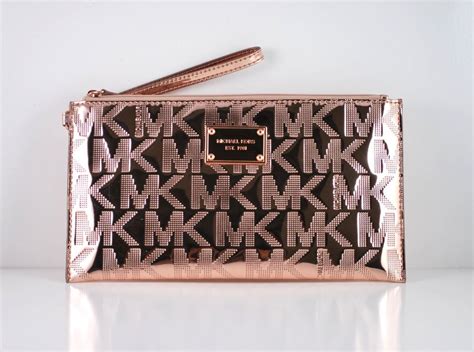 michael kors mirror metallic wristlet|Michael Kors large wallet wristlet.